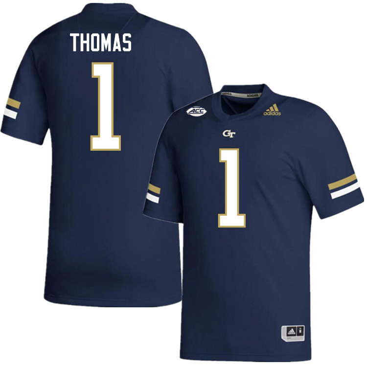 Juanyeh Thomas Georgia Tech Jerseys,Georgia Tech Yellow Jackets College Football Uniforms-Navy